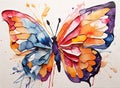 Watercolor butterfly. Creative artistic illustration