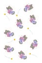 Watercolor butterfly violet cute romanric card illustartion