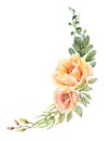 Watercolor cactus flower bouquet for invitation card.