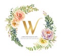 Watercolor cactus flower wreath for invitation card.