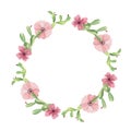 Watercolor Cactus Wreath Cacti Floral Pink Green Frame Wedding Spring Summer Royalty Free Stock Photo