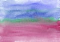 Watercolor calm blue, pink, green background texture. Stains on paper, hand painted