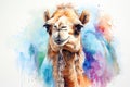 watercolor Camel Watercolor realistic camel desert