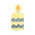 Watercolor candle isolated on white background