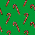 Watercolor candy cane, sweets, lollipop seamless hand drawn pattern. New year and Christmas backgrounds and texture. Seamless Royalty Free Stock Photo