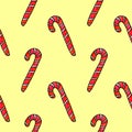 Watercolor candy cane, sweets, lollipop seamless hand drawn pattern. New year and Christmas backgrounds and texture. Seamless Royalty Free Stock Photo