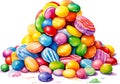 Watercolor candy pile illustration