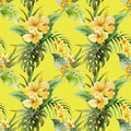 Watercolor canna flowers pattern