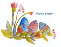 Watercolor card. Happy Easter!
