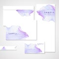 Watercolor card with Purple flower petal Royalty Free Stock Photo