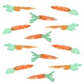 Watercolor carrots background Royalty Free Stock Photo