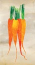 Watercolor carrots illustration