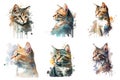 watercolor cat vector illustration Royalty Free Stock Photo