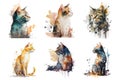 watercolor cat vector illustration Royalty Free Stock Photo