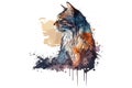 watercolor cat vector illustration Royalty Free Stock Photo