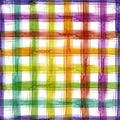 Watercolor checkered pattern. Colorful watercolor pattern with stripes. Colorful watercolor brush stripes pattern
