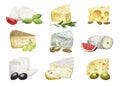 Watercolor cheese compositions with addings