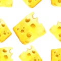 Watercolor cheese seamless