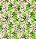 Watercolor chestnut seamless pattern