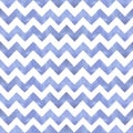 Watercolor chevron in blue and white. Abstract zigzag background Royalty Free Stock Photo