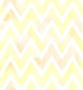 Watercolor chevron of yellow color with white background. Seamless pattern