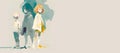 Watercolor Children Fashion Concept Banner