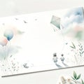 Watercolor of Children& x27;s Day poster background,minimalist style