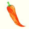 Watercolor chili pepper illustration.