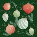watercolor christmas ball ornaments vector design