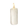 Watercolor Christmas candle hand drawn illustration clipart