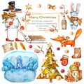 Watercolor Christmas Collection Royalty Free Stock Photo