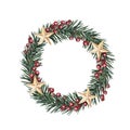 Wreath of fir with stars