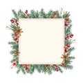 Watercolor Christmas frame