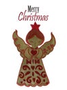 Watercolor Christmas gingerbread Angel cookies Hand painted Royalty Free Stock Photo