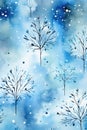 Watercolor Christmas illustration pattern with joyful holiday elements. Generative AI