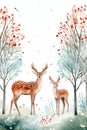 Watercolor Christmas illustration pattern with joyful holiday elements. Generative AI