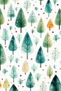 Watercolor Christmas illustration pattern with joyful holiday elements. Generative AI