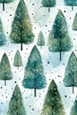 Watercolor Christmas illustration pattern with joyful holiday elements. Generative AI