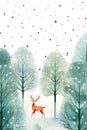 Watercolor Christmas illustration pattern with joyful holiday elements. Generative AI