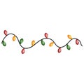 Watercolor christmas lights illustration.Colorful light clipart for holiday and even decoration.