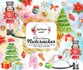 Watercolor Christmas Nutcracker Set