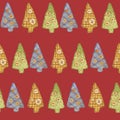watercolor christmas pattern seamless with handmade decor