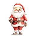 Watercolor Christmas Santa Claus. Clipart. AI generated Royalty Free Stock Photo