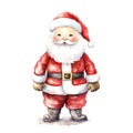 Watercolor Christmas Santa Claus. Clipart. AI generated Royalty Free Stock Photo