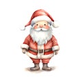 Watercolor Christmas Santa Claus. Clipart. AI generated Royalty Free Stock Photo