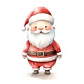 Watercolor Christmas Santa Claus. Clipart. AI generated Royalty Free Stock Photo