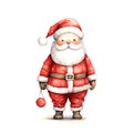 Watercolor Christmas Santa Claus. Clipart. AI generated Royalty Free Stock Photo