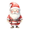 Watercolor Christmas Santa Claus. Clipart. AI generated Royalty Free Stock Photo