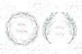 Watercolor Christmas set with wearth. Hand drawing christmas decoration. Winter holiday design. Berry wreath for Christmas Royalty Free Stock Photo