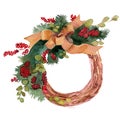 Watercolor Christmas wreath frame isolated on the white background Royalty Free Stock Photo